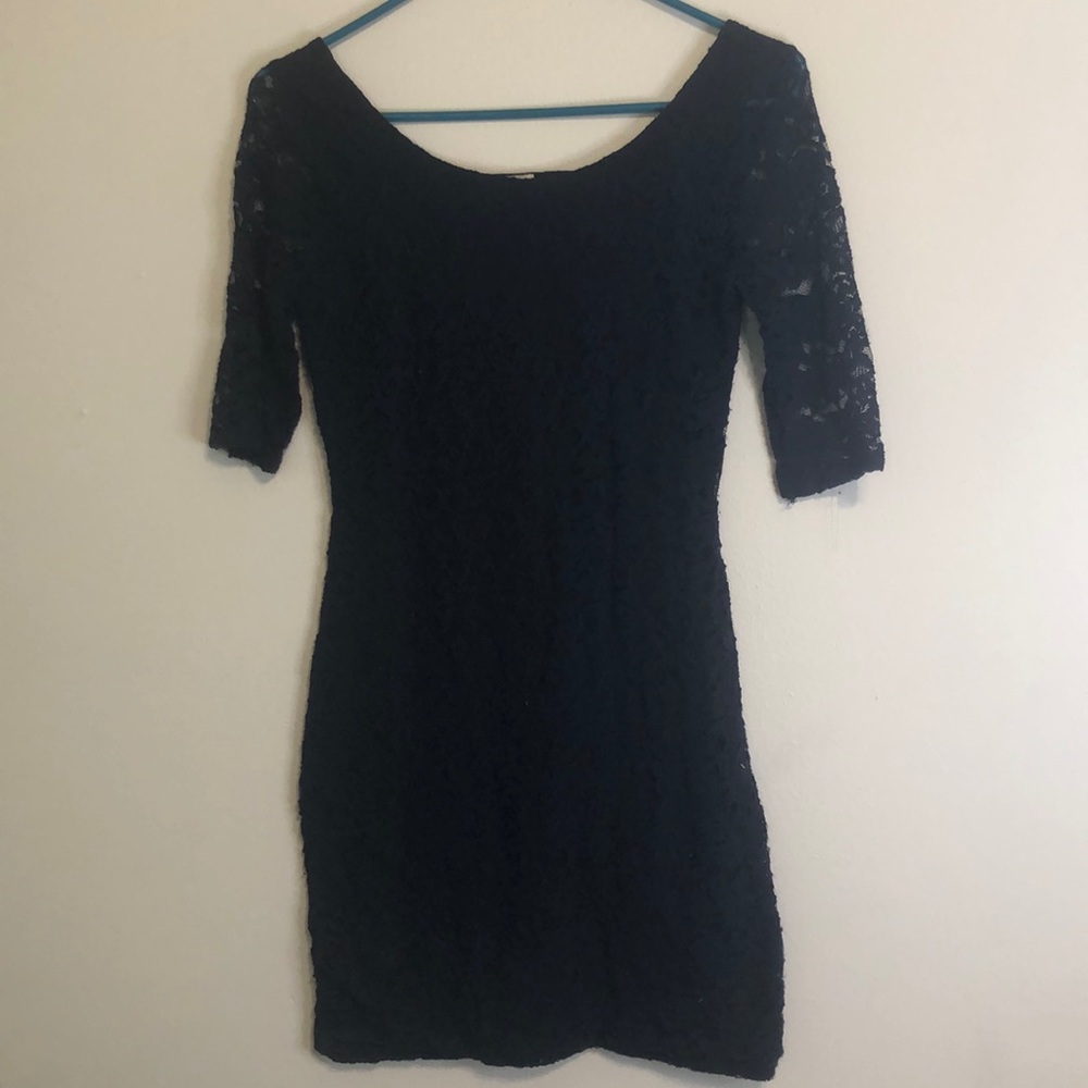 Lacey blue dress
